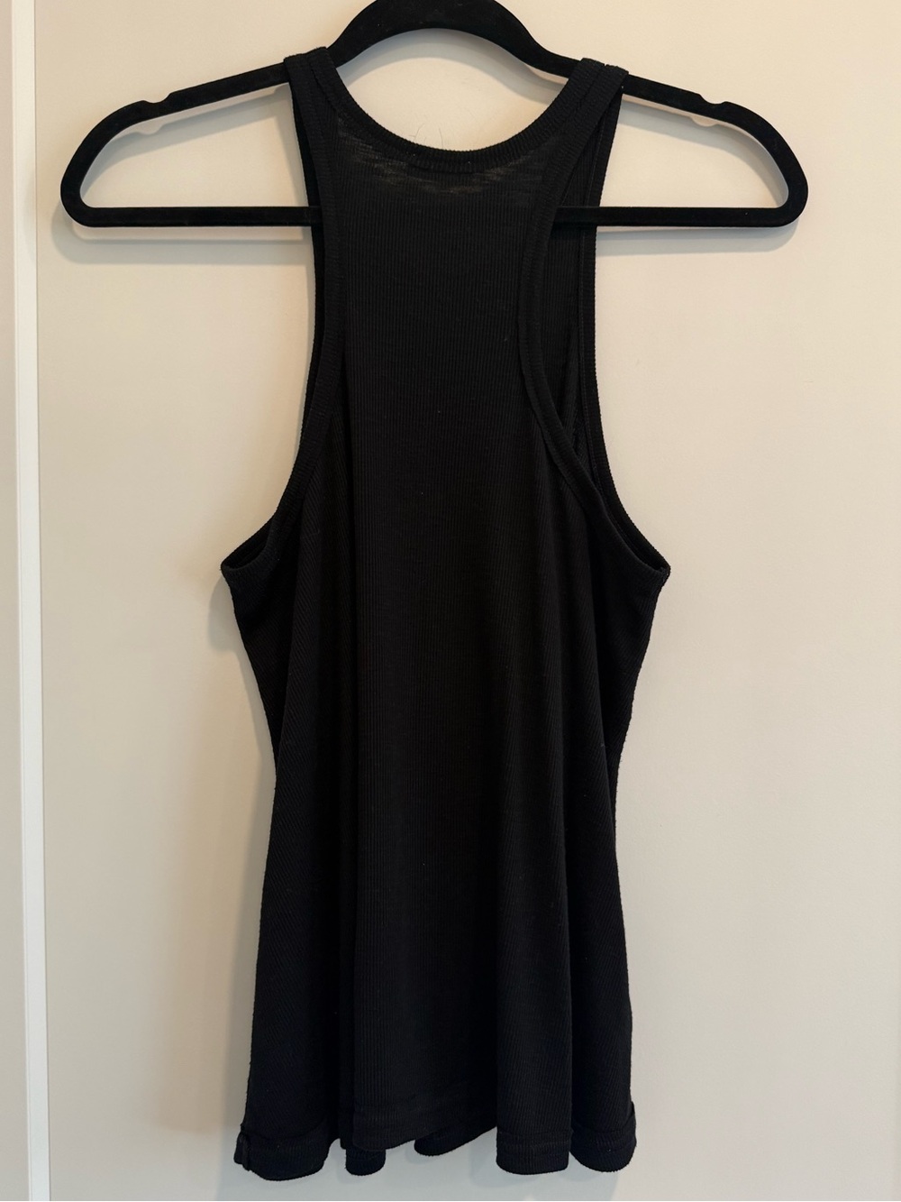 Free People Black Ribbed Racerback Tank Top Size S - Picture 2 of 8